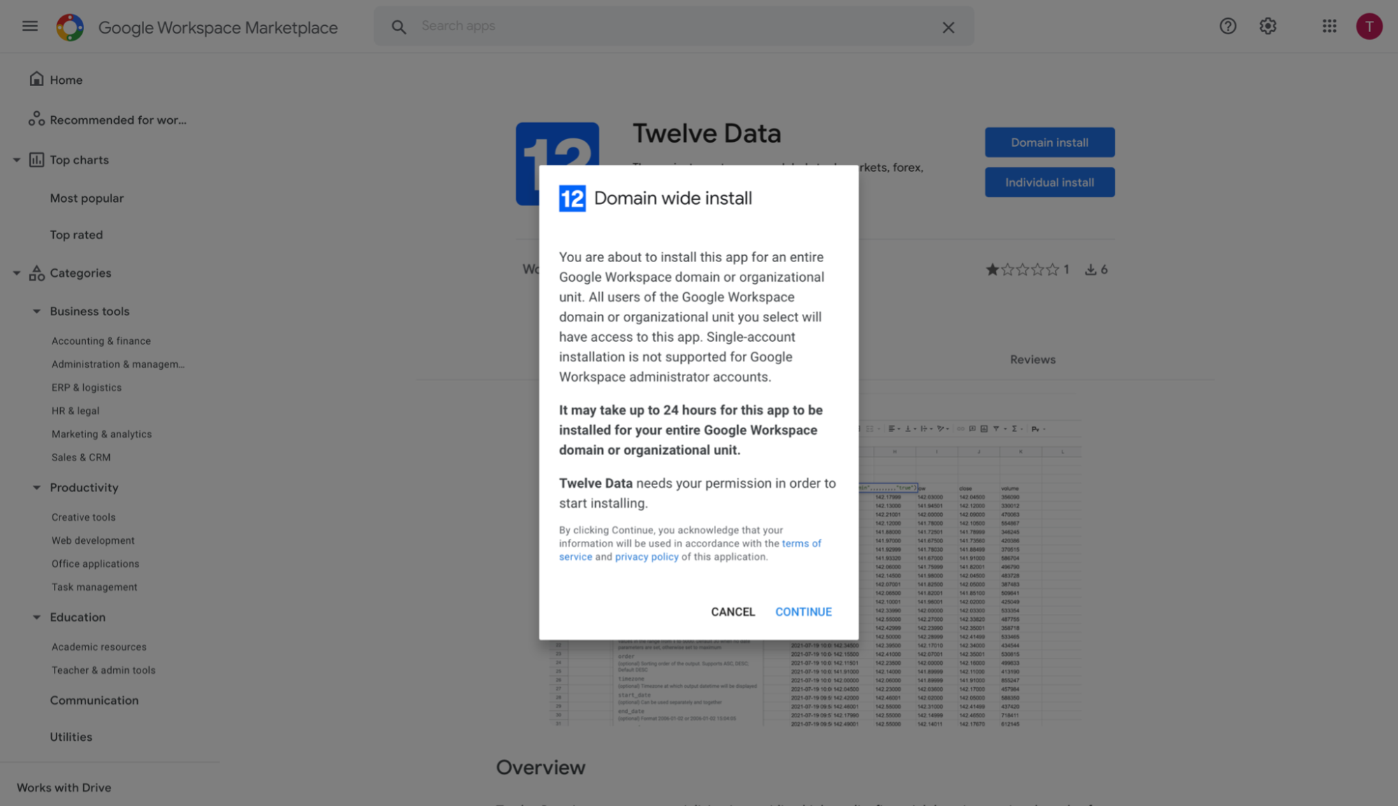 Domain wide installation option
