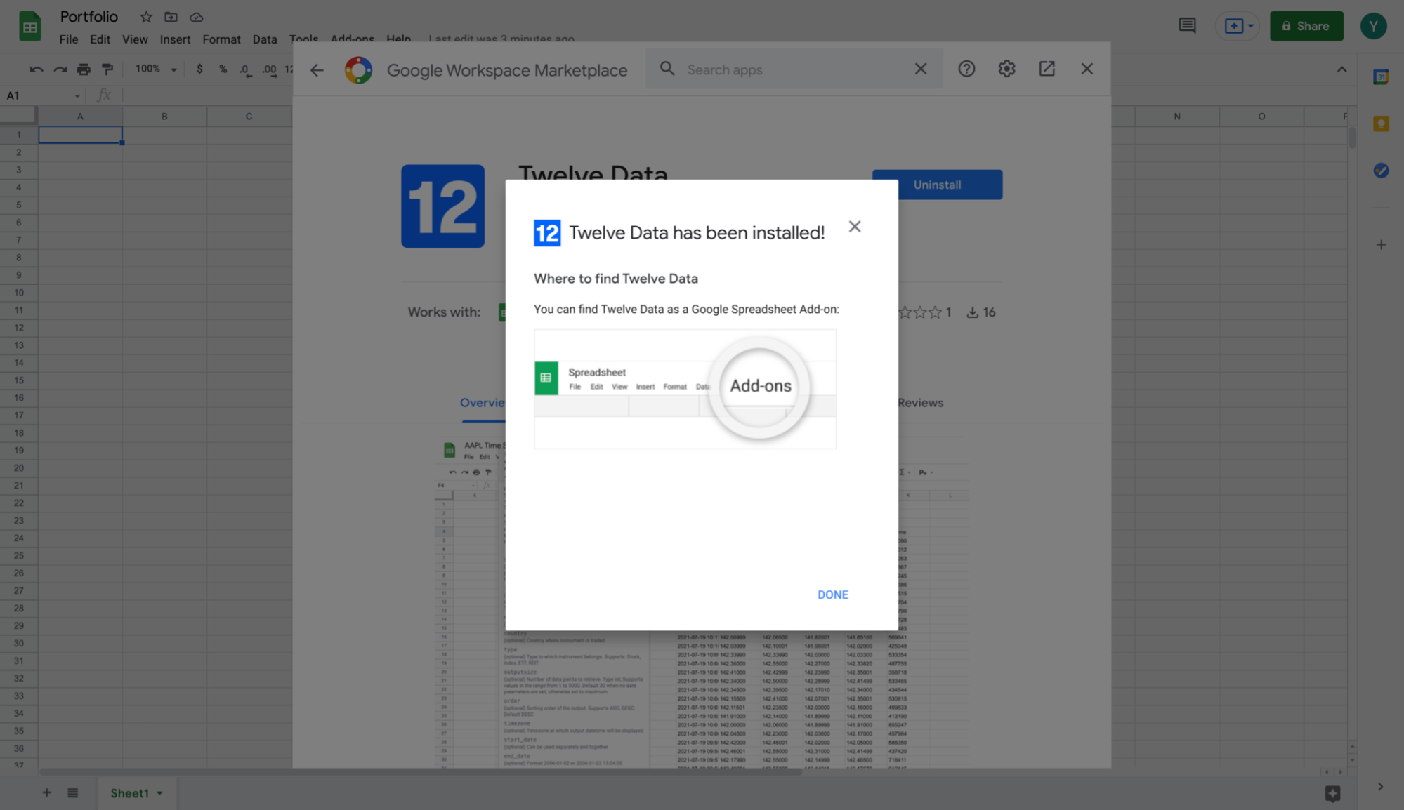 Installation confirmation window