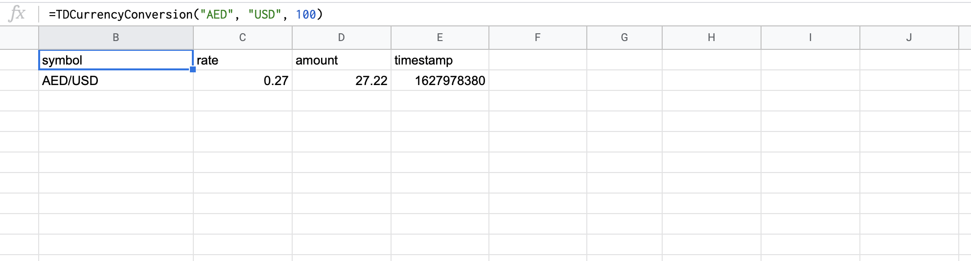 Conversion of 100 AED to USD