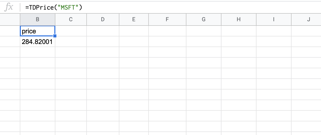 Real-time MSFT price